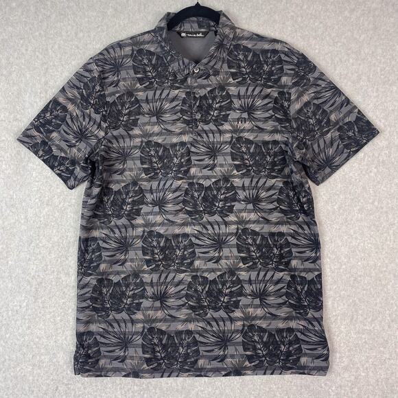 Travis Mathew Mens L Big Snow Golf Polo Shirt Floral All Over Print Cotton Blend - Picture 1 of 6